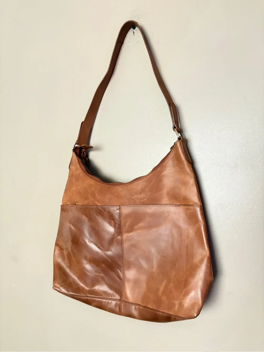 Born whipstitch faux leather hobo bag distressed shoulder purse whipstitch boho
